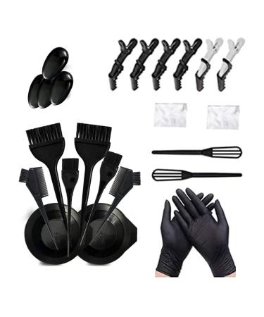 24Pcs Hair Dyeing Set DIY Salon Hair Dyeing Set including dye bowl hair clip glove ear pad. 24-piece set