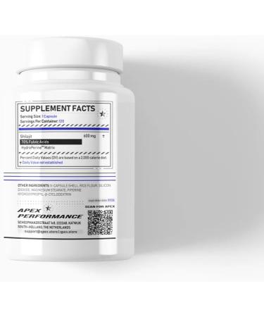 Shilajit+ 70 Fulvinezuren Complex met HydroPerine 120 Capsules 600mg Turkesterone Europe - Buy Online on GoSupps.com