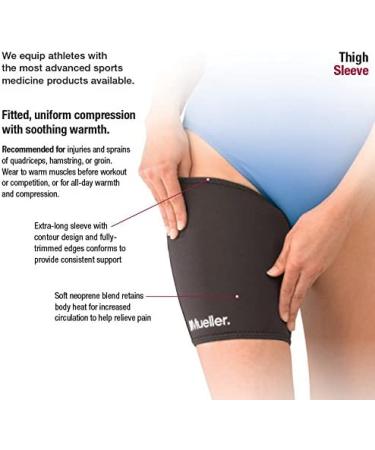Mueller Neoprene Thigh Sleeve - Black, Large | Sports Medicine - Buy Online on GoSupps.com