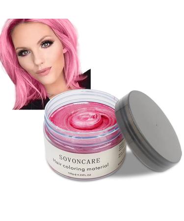 SOVONCARE Pink Hair Wax Color 4.23 oz - Temporary Hair Dye for Men & Women - Cosplay & Halloween Hairstyle DIY - Buy Online on GoSupps.com