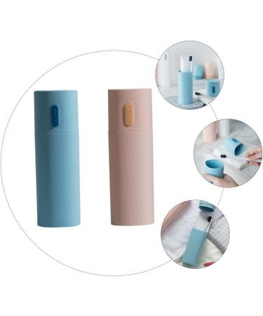 Tovinanna Travel Toothbrush Set - 2 Plastic Toothbrushes & Storage Case - Portable Toothpaste & Toothbrush Holder - Ideal for International Shipping - Buy Online on GoSupps.com