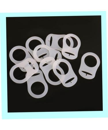 SouiWuzi 10pcs Ring Button Pacifier Adapter | White Silicone Baby Dummy Holder & Clip | International Shipping Available - Buy Online on GoSupps.com