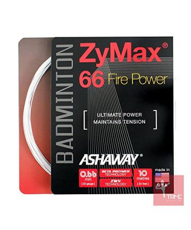 ASHAWAY Zymax 66 Fire Power Badminton String Set 0.66mm White