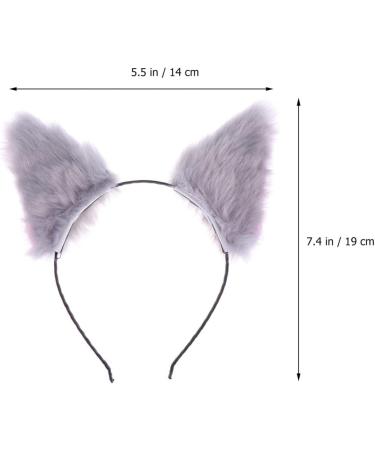FRCOLOR Fur Cat Ears Headband Fox Ear Headwear Animal Fur Costume Party Head Bands for Women and Girls (Grey) - Buy Online on GoSupps.com