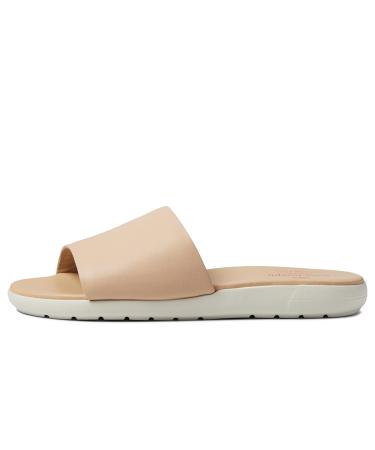 MARC JOSEPH NEW YORK Womens Casual Genuine Leather Flat Slide Mules Sandals Open Toe Backless Comfortable Lightweight EVA Sole Fashion Slip-on Slides 8.5 Blush Soft Napa