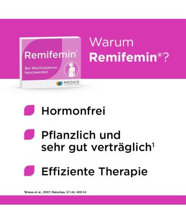 Remifemin 100 Tablets - Natural Hormone-Free Relief for Light to Medium Menopause Symptoms - 1 Pack (100 Tablets) - International Shipping Available - Buy Online on GoSupps.com