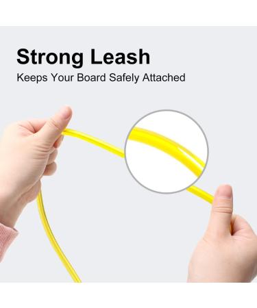 WOOWAVE 7ft Premium Surfboard Leash | Yellow/White 7mm Leg Rope for All Surfboards - Buy Online on GoSupps.com