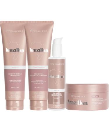 kit Brazilian Nutri Home Care 4 Steps | Shampoo Conditioner Mask and Leave In