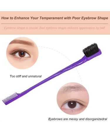 Hair Styling Comb Set 3 Pieces Hair Brush Teasing Comb Double Sided Hair Edge Brush Rat Tail Comb Plastic Bristle Hair Brush for Hair Slicking Purple - Buy Online on GoSupps.com