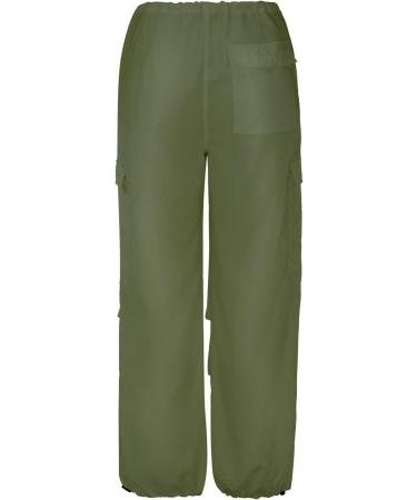 Y2K Women s Parachute Pants | Vintage Baggy Cargo Pants | E-Girl Streetwear 90s Style Track Pants - Lang Lock 07-Gr n S - Buy Online on GoSupps.com