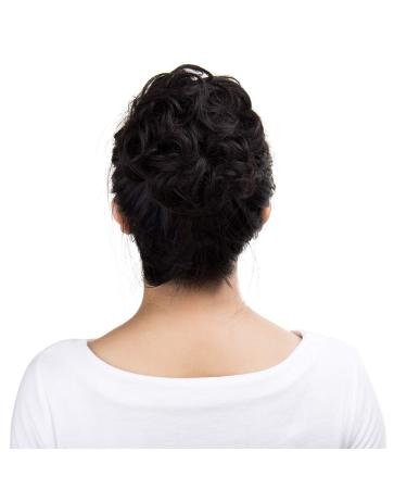 Silk-Co Hair Part with Rubber Band | Wavy Soft Bun & Thickening Hair Extensions | Dark Brown Messy Bun Updo - 25g - Buy Online on GoSupps.com