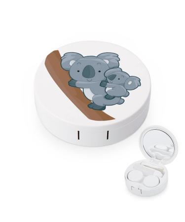 Cute Australia Koala Bear Round Case For Contact Lens Kit Storage Box with Mirror Printed