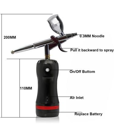 Portable Mini Replace Battery High Pressure Psi Airbrush Compressor Kit Nail Beauty Salon Spray Paint Private (Size : Part D Red) - Buy Online on GoSupps.com