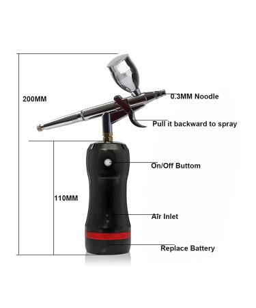 Mini Airbrush with Compressor Gun Cleaning Kit Replace Battery Spray Paint Foundation Makeup Model Cosmetics Device (Size : Part A Red) - Buy Online on GoSupps.com