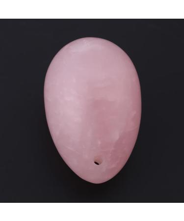 Rosenquarz Yoni Ei Massage Stone - Natural Crystal for Cone Exercises & Post-Birth Relaxation | Exquisite Craftsmanship with Pre-Drilled Hole - Buy Online on GoSupps.com