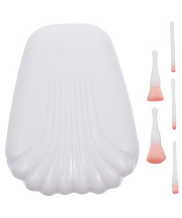 Balacoo 25 Pcs Lip Eyeshadow Brush Highlighter Brush Makeup Contour Blending Brush Makeup Brush Lashes with Glitter Hair Padding for Updos Mini Makeup Mirror Box Travel Plastic