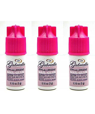 Gabriella Hypo-Allergenic Nail Glue .1 Oz (3 Pack) 0.1 Ounce (Pack of 3)