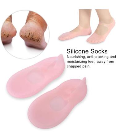 Buy Aluminum Silicone Spa Socks - Moisturizing & Peeling Foot Care for Soft Smooth Feet - Unisex Pink - Buy Online on GoSupps.com