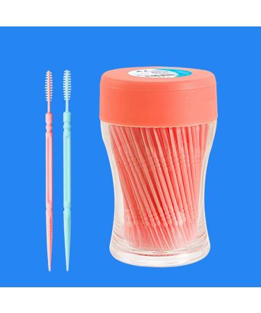 Laimoere 200 Pcs Plastic Tooth Picks - Food Grade Portable Double Head Tooth Flap Cleaners with Storage Box for Dental Hygiene - Buy Online on GoSupps.com