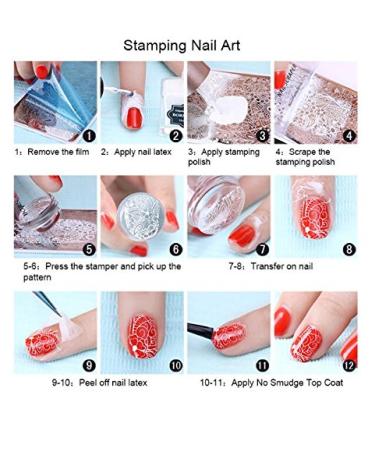 Floral & Geometric Nail Art Stamping Kit with Rhinestones & Mandala Dotting Pen - Manicure DIY Set - Buy Online on GoSupps.com