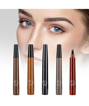 Upgrade Magic Eyebrow Pencil 2024 3D Waterproof Microblading Eyebrow Pen 4 Tipped Precise Brow Pen Waterproof Makeup Contouring Pen Fine Stroke Creates Natural Makeup Effect (5 Pcs A) 5 Pcs A