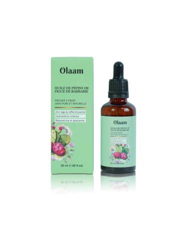 Olaam Prickly Pear Seed Oil Pipette Glass Bottle 100% Pure Natural Cold Pressed Prickly Pear Oil for Face Anti-Aging and Anti-Dark Circles (50 ml)