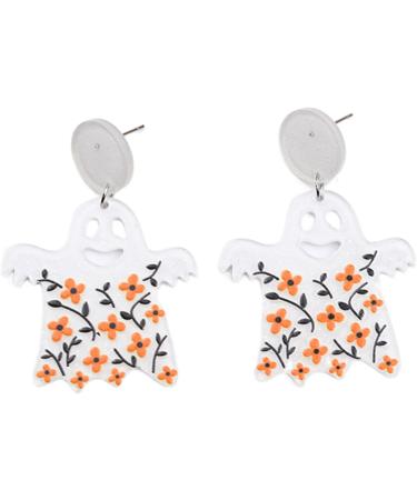 Feyley Halloween Cartoon Acrylic Earrings - Ghost Pumpkin Skull Dangle Jewelry Gift for Women & Girls | International Shipping - Buy Online on GoSupps.com