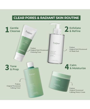 Fraijour Herb Wormwood O Mask Pack Korean Oxygen Bubble Face Mask for Sensitive Oily & Acne-Prone Skin Exfoliating with AHA BHA Tea Tree & Peppermint Smooths & Refreshes 10.1 fl.oz. - Buy Online on GoSupps.com