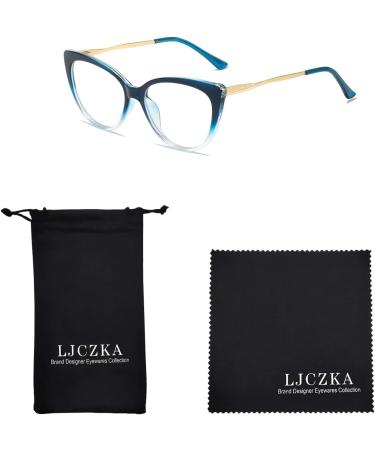 Shop Ljczka Vintage Cat Eye Blue Light Filter Glasses for Women - Metal Frame Gradient Color Anti-Fog - Buy Online on GoSupps.com