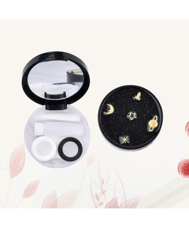 Exceart Tweezers & Contact Lens Care Kit - 2-Piece Travel Box with Lens Holder Tweezers & Solution Bottle for Students & Girls - Black - Buy Online on GoSupps.com