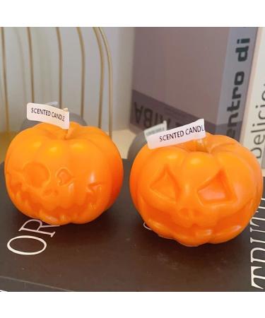 Halloween Pumpkin Candles - Scary Face Aromatherapy | 2 Creative Yellow Pumpkin Head Candles - Buy Online on GoSupps.com