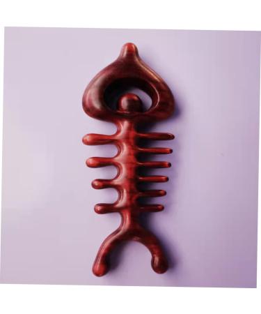 Fomiyes Fishing Bones Shaped Massager - Creative Wooden Gua Sha Ridge Comb for Scalp & Body Massage - Rosewood Meridian Relief - Buy Online on GoSupps.com