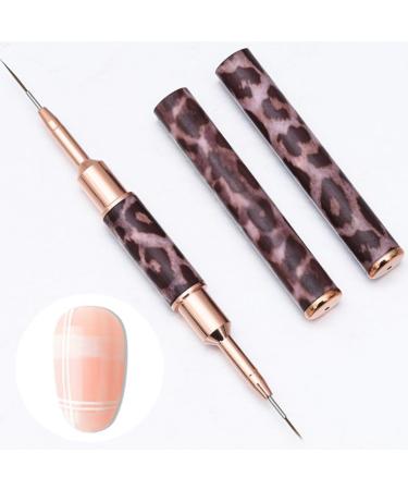 minkissy Nail Polish Acrylic Nail Art Brush Nail Art Liner Pen Double-end Nail Liner Pen Nail Drawing Liner Brush Nail Liner Pen for Drawing Nail Art Pen Leopard Print Metal Line Pen - Buy Online on GoSupps.com