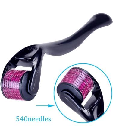 540 Titanium Microneedle Derma Roller Skincare Tool for Men & Women Reduce Facial Wrinkles Hair Loss Age Spots Stretch Marks Face Roller Boost Hair Regrowth & Beard Growth Roller (1mm) - Buy Online on GoSupps.com