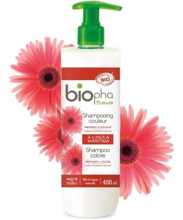 Biopha Nature Color Shampoo with Organic Olive Oil and Shea Butter and Inula Maritima Flower Nourished and Shiny Hair 400ml Pump Bottle - Buy Online on GoSupps.com