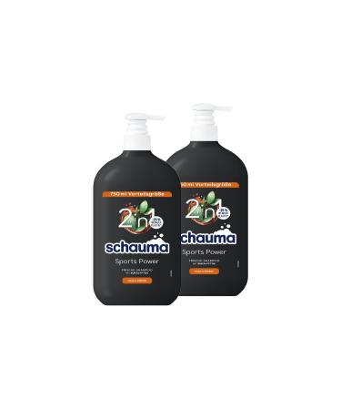 handle Schauma Schwarzkopf for Men Sports Power Shampoo 2 x 750 ml strengthening shampoo 2in1 formula for washing hair and body experience the fresh kick with carnitine T & protein