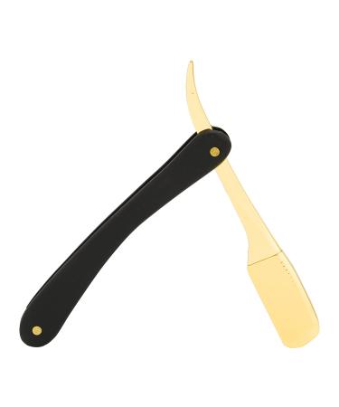 Razor for men light Straight edge razor razor razor folding barber razor Close shave men manual razor safety - without blade (gold)