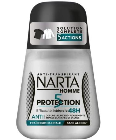  Narta NARTA - Men's Roll-On Deodorant Protection 5 50ml - Pack of 4 - Free Shipping - Buy Online on GoSupps.com