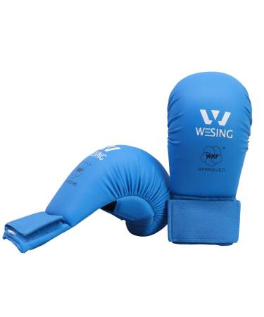 Wesing WKF Sparing Karate Gloves Without Thumb Protection Blue Red Blue Small