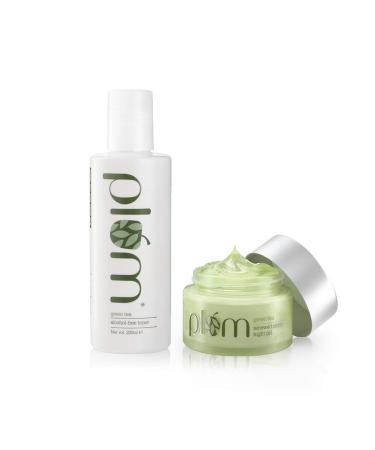 Plum Plum Green Tea Night Toning and Renewing Clarity Gel 250 ml (pack of 2) for oily and acne-prone skin vegan skincare