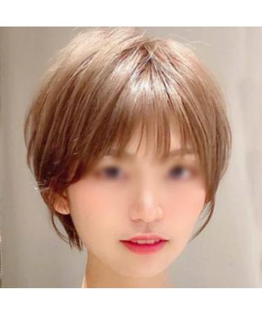 Shop Zycsktl Real Hair Short Straight Wig with Pony | Natural Bob Wig Simulation | 11 In Cool Brown B | 2 Styles Available - International Shipping - Buy Online on GoSupps.com