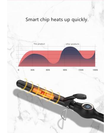Professional 9mm Curling Wand for Long Short Hair Tourmaline Ceramic Small Barrel Hair Curler Women Men Kids Curling Iron with Adjustable Temperature DiSplay - Buy Online on GoSupps.com