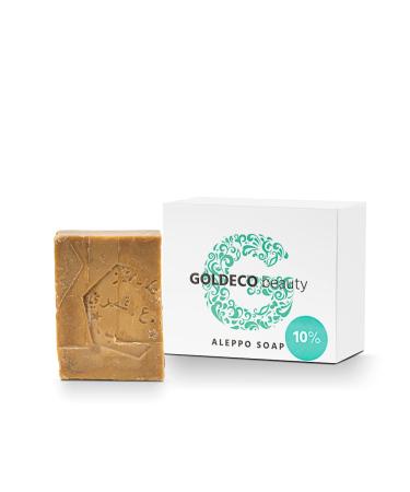 GOLDECO Original Aleppo Soap 90% Olive Oil and 10% Laurel Oil Traditional Handmade Vegan 200g