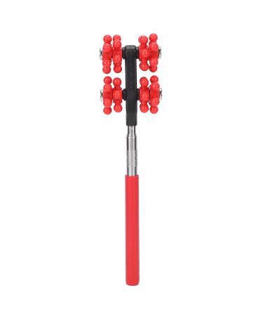 Telescopic Massage Stick Telescopic Roller Massager Sore Muscles Pain Relief Back Roller Massage Stick for Men and Women (Red)