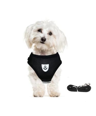 Meioro dog harness with leash reflecting soft padded dogs dishes-active adjustable breast harness for small medium-sized puppies cat-black vest (black XS breast: 26-29cm) XS breast: 26-29cm black - Buy Online on GoSupps.com