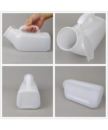 2PCS Urinals for Men White 1200ML Portable Male Urinal Bottle with Lid Urine Collection for for Hospital/Home/Camping/Car/Travel - Buy Online on GoSupps.com