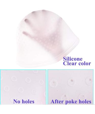 Silicone Highlight Caps Kit for Hair Coloring - 2 PCS Professional Dyeing Cap Set for Women Men - Buy Online on GoSupps.com