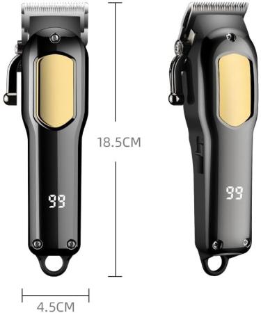Professional Hair Clipper with Digital Display - 18.5cm Gray Electric Shaver for Home Use - International Shipping Available - Buy Online on GoSupps.com