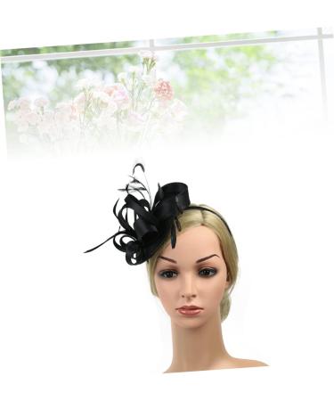 FRCOLOR Wedding Hair Band Fascinator Headband Carnival Headband Wedding Hair Jewellery Wedding Hair Accessories Hair Band Wedding Decoration Wedding Hair Band Feather Flower Headband Decoration One Size Black - Buy Online on GoSupps.com