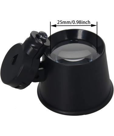 Othmro 1Pcs 10X Handheld Magnifier Lens  Diameter 0.98inch Magnifying Glass  Black Round Magnifying Loupe Glasses with 1 LED Light for Hobbyists Stamp Collectors Jewelers Watch Repairman 25mm 10x - Buy Online on GoSupps.com